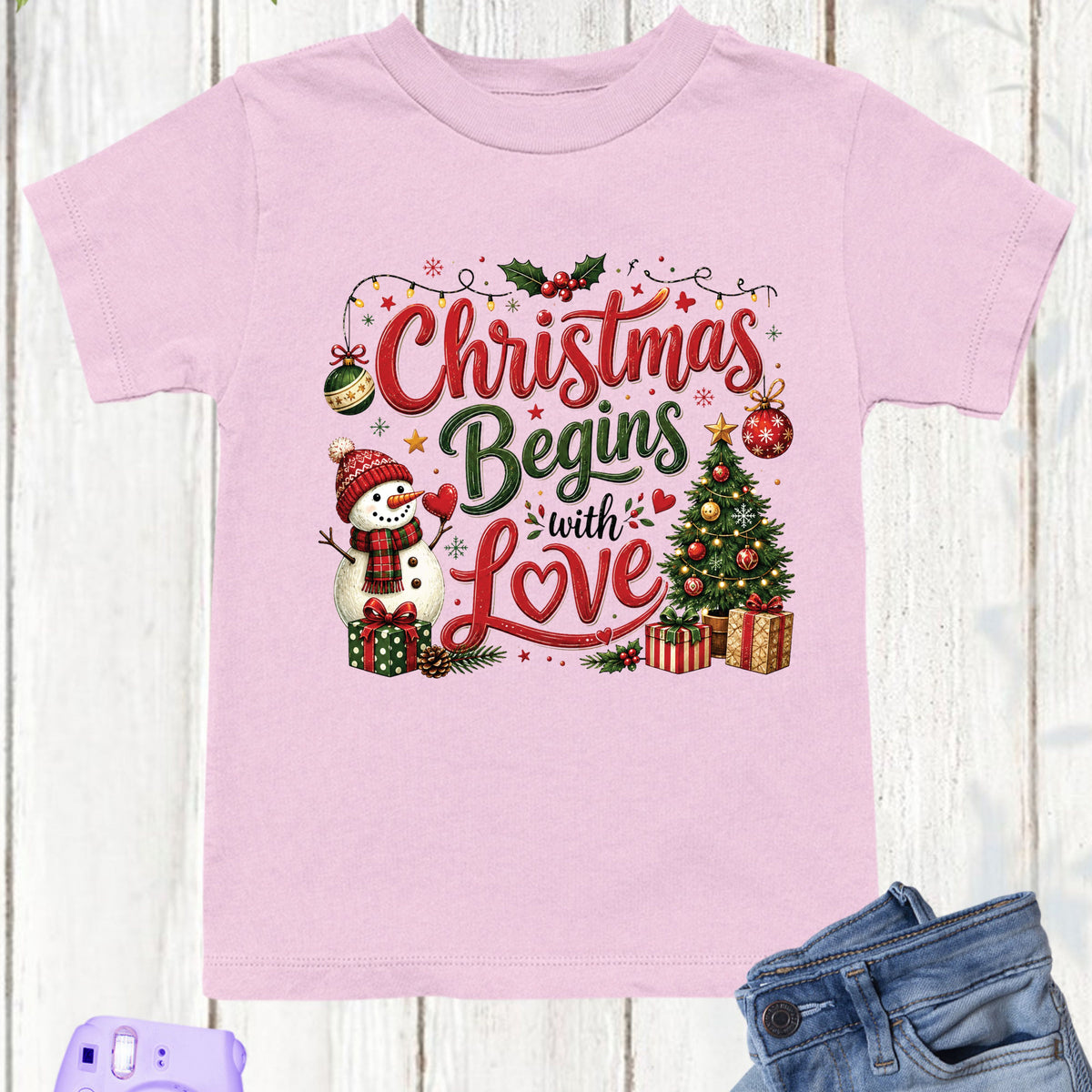 Christian Christmas Begins With Love T Shirts