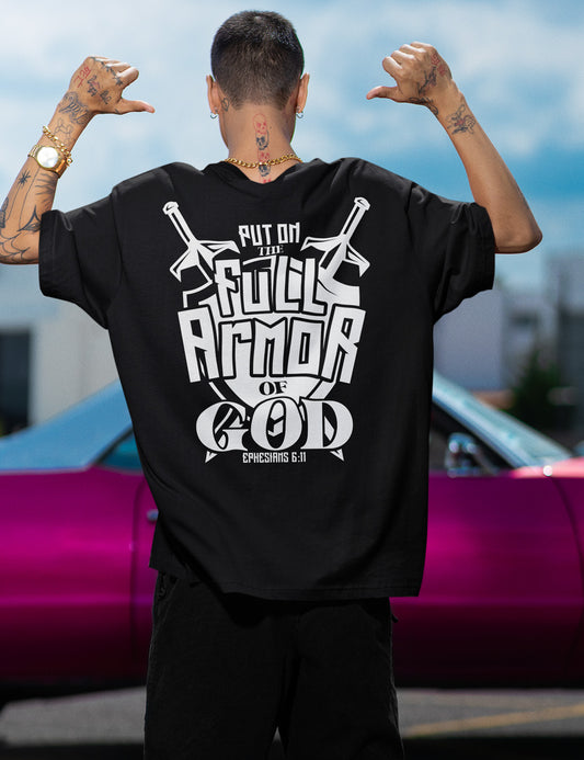 Put on The Full Armour of God Ephesians Back Print Shirt