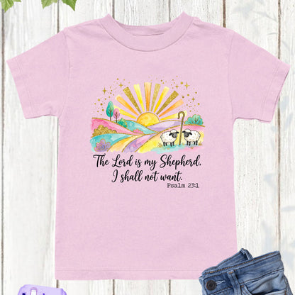 Christian Easter Children T Shirt The Lord is My Shepherd