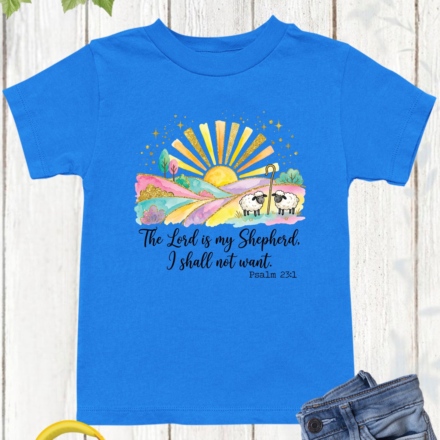 Christian Easter Children T Shirt The Lord is My Shepherd