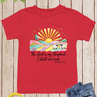 Christian Easter Children T Shirt The Lord is My Shepherd