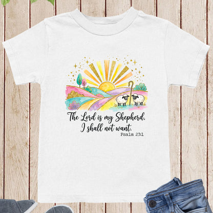 Christian Easter Children T Shirt The Lord is My Shepherd