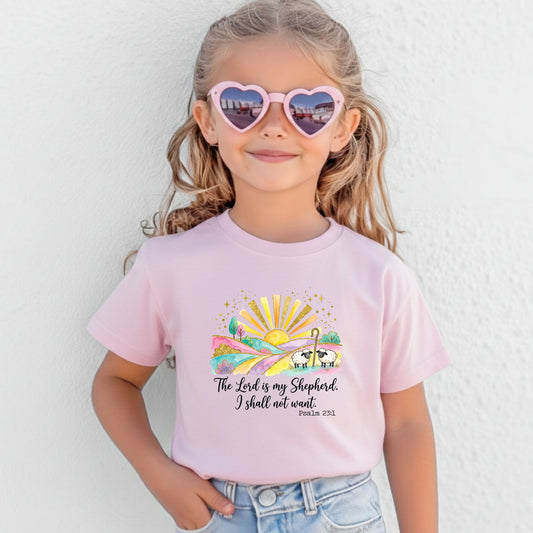 Christian Easter Children T Shirt The Lord is My Shepherd