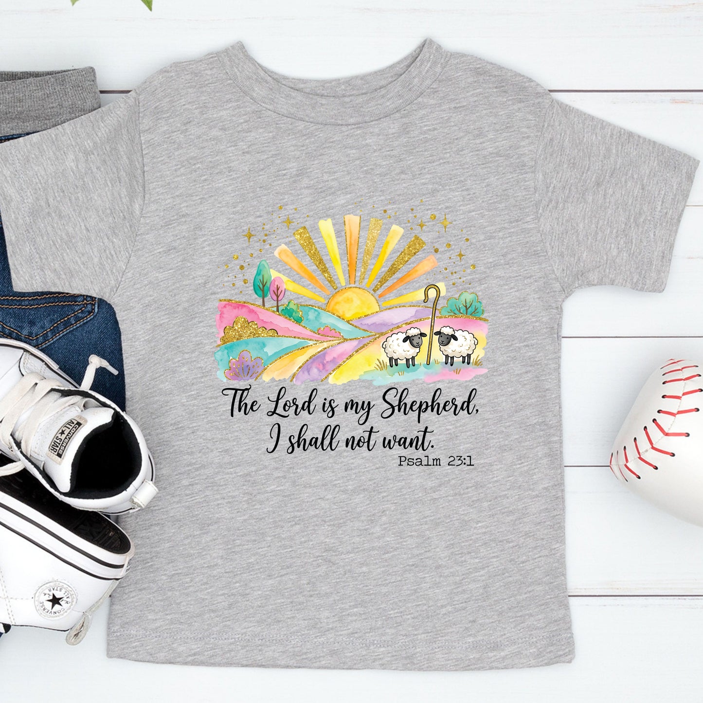 Christian Easter Children T Shirt The Lord is My Shepherd