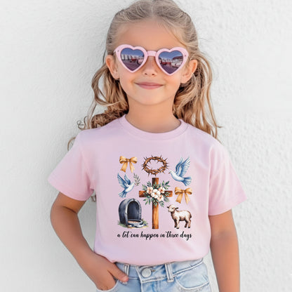Christian Easter Childrens T Shirt a Lot Can happen in 3 Days