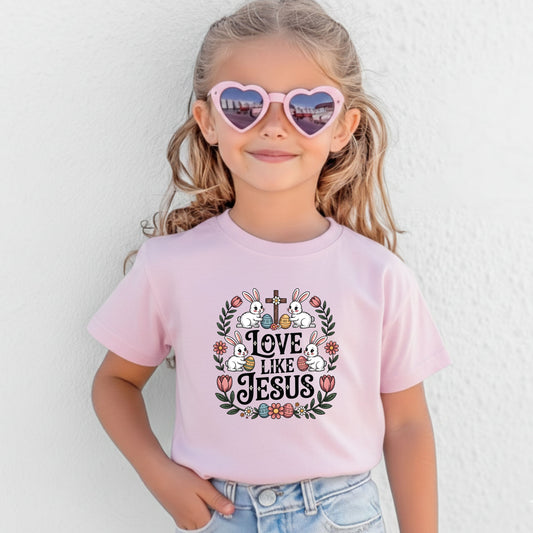 Christian Easter Jesus Bunny Kids T Shirt Love Like Jesus