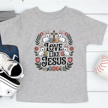 Christian Easter Jesus Bunny Kids T Shirt Love Like Jesus