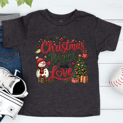 Christian Christmas Begins With Love T Shirts