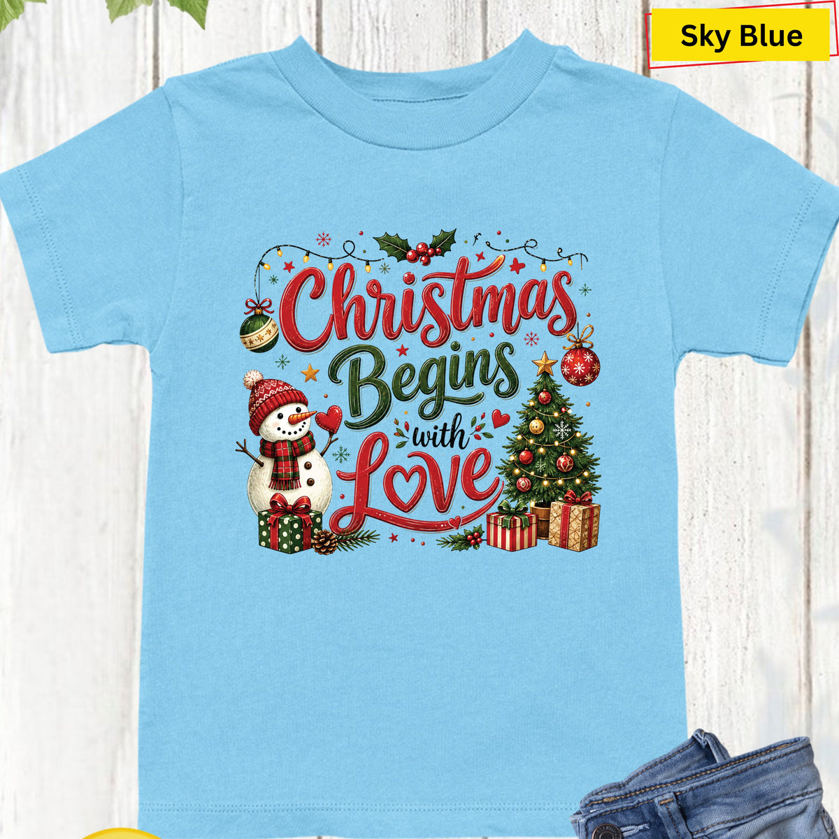 Christian Christmas Begins With Love T Shirts