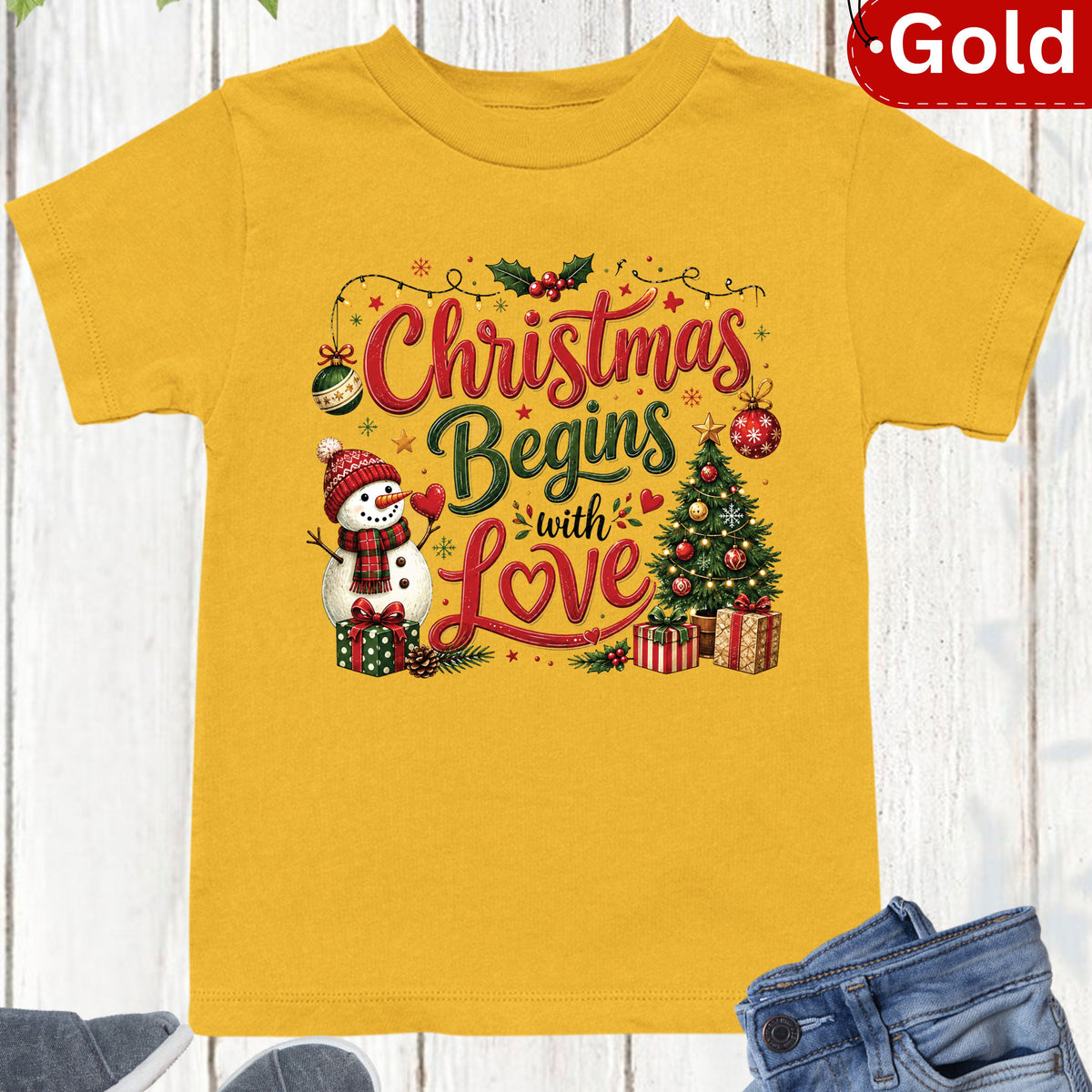 Christian Christmas Begins With Love T Shirts