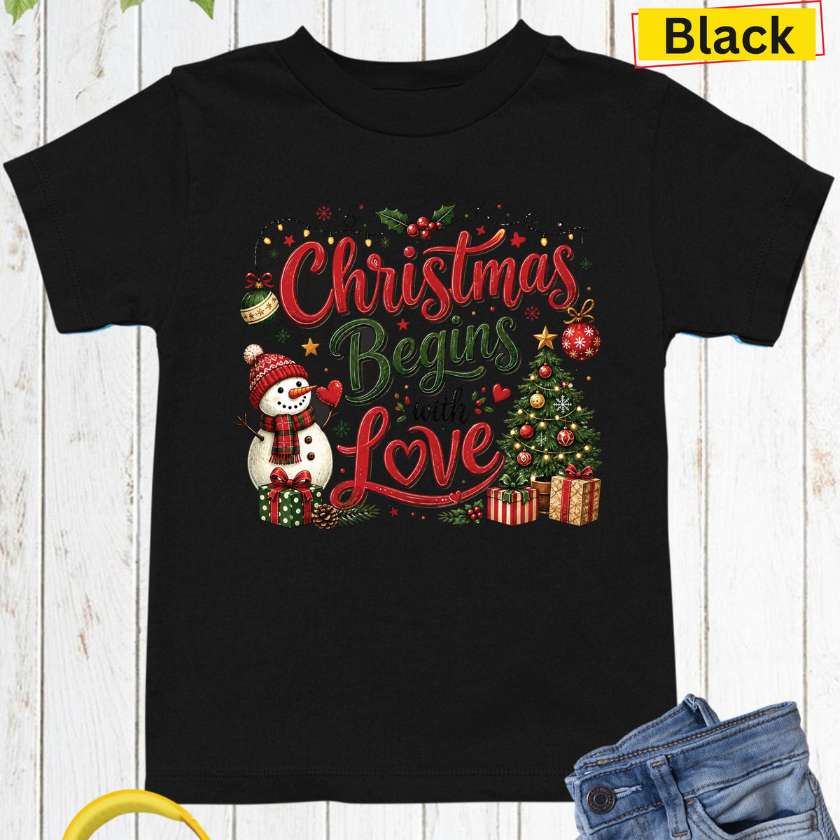 Christian Christmas Begins With Love T Shirts