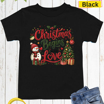Christian Christmas Begins With Love T Shirts
