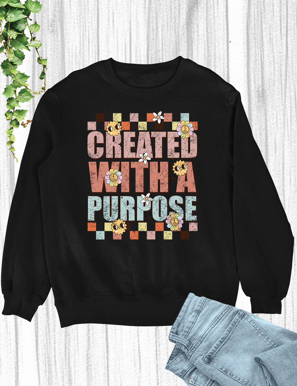 Created With a Purpose Trendy Christian Sweatshirts