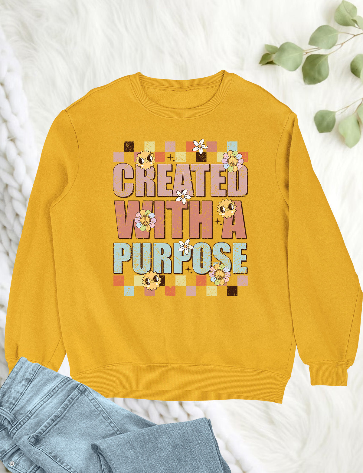 Created With a Purpose Trendy Christian Sweatshirts