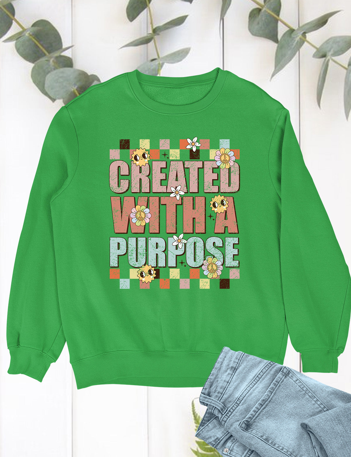 Created With a Purpose Trendy Christian Sweatshirts