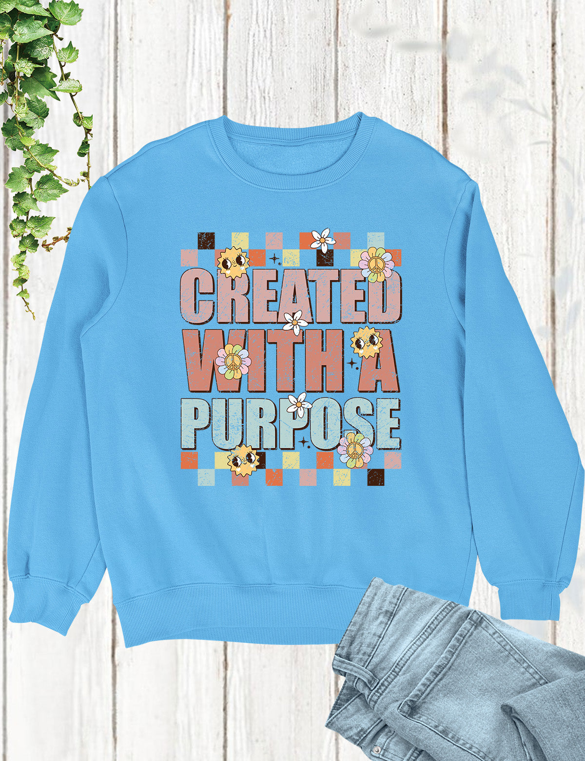 Created With a Purpose Trendy Christian Sweatshirts