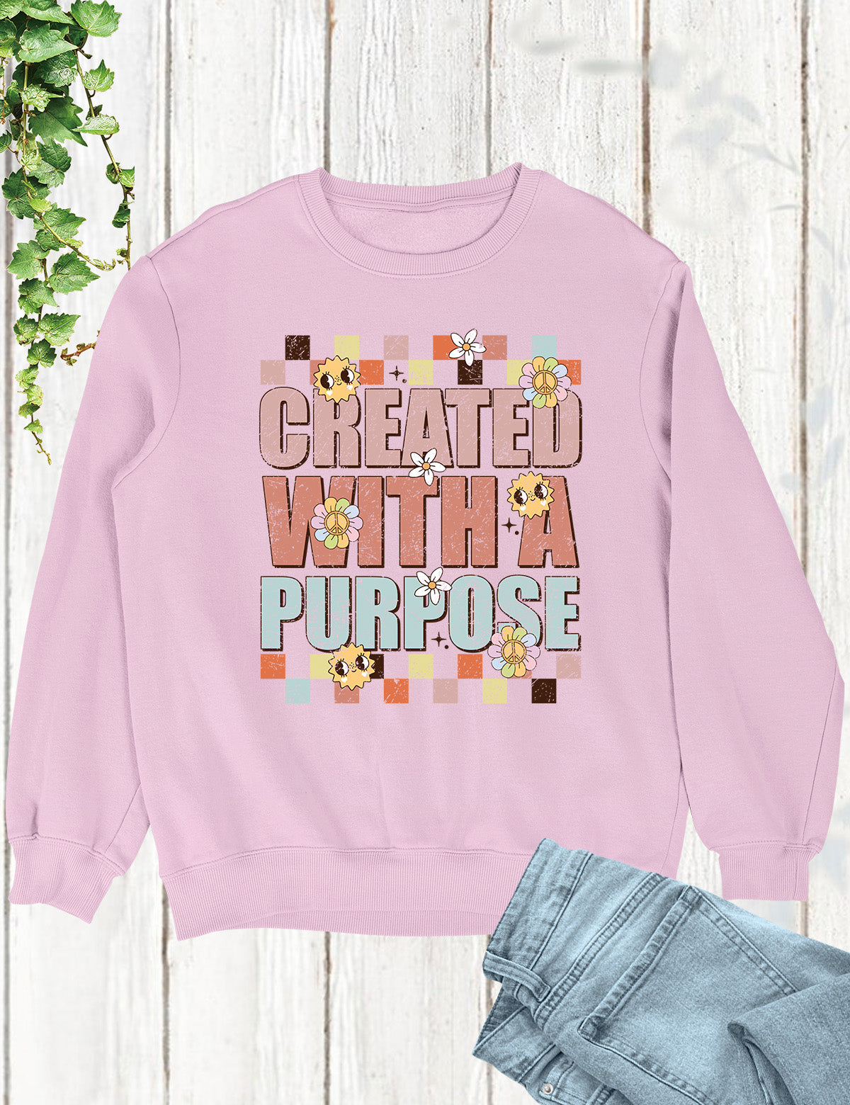 Created With a Purpose Trendy Christian Sweatshirts