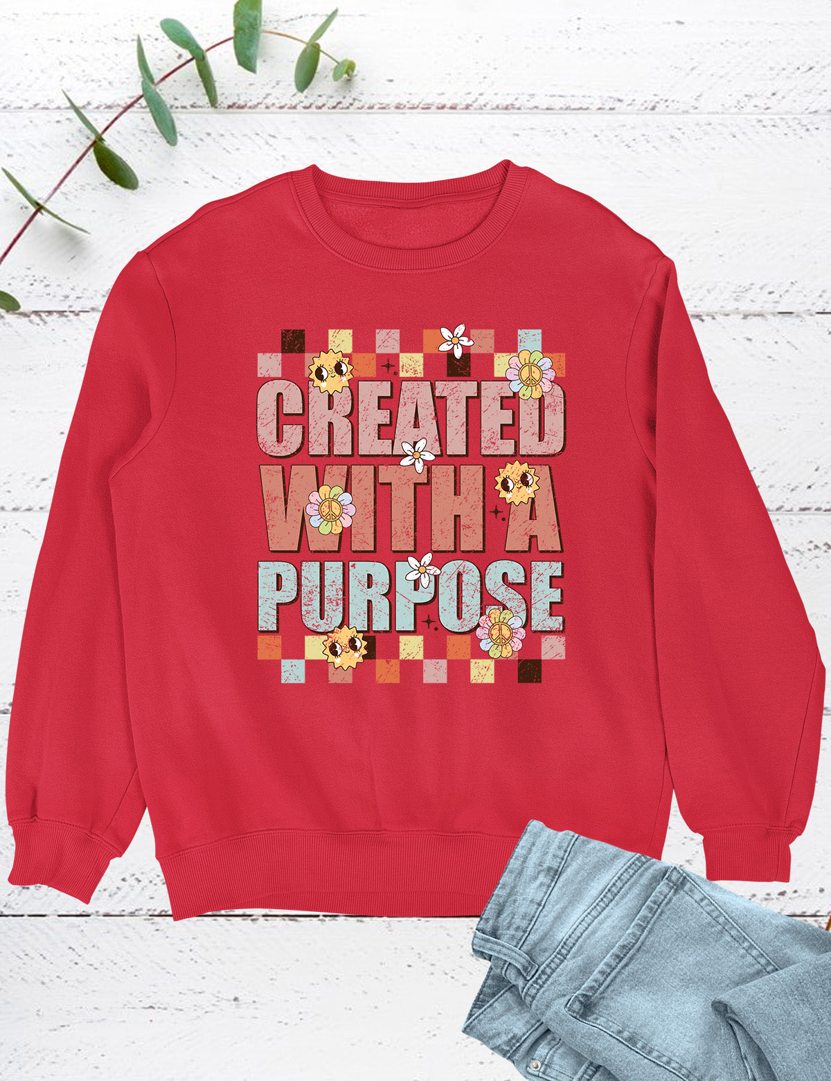 Created With a Purpose Trendy Christian Sweatshirts