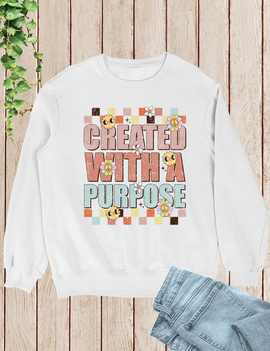 Created With a Purpose Trendy Christian Sweatshirts
