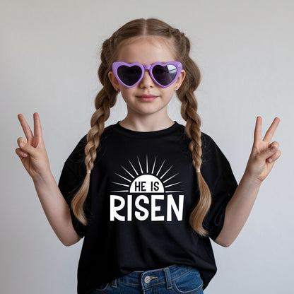 Easter Christian He is Risen Youth T Shirt