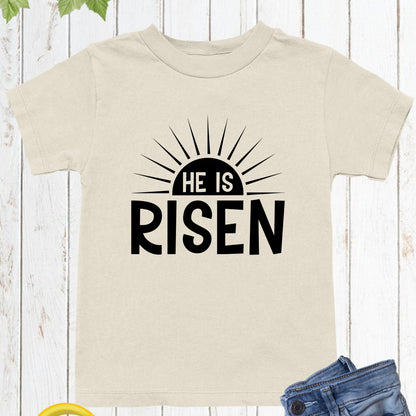 Easter Christian He is Risen Youth T Shirt
