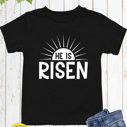 Easter Christian He is Risen Youth T Shirt
