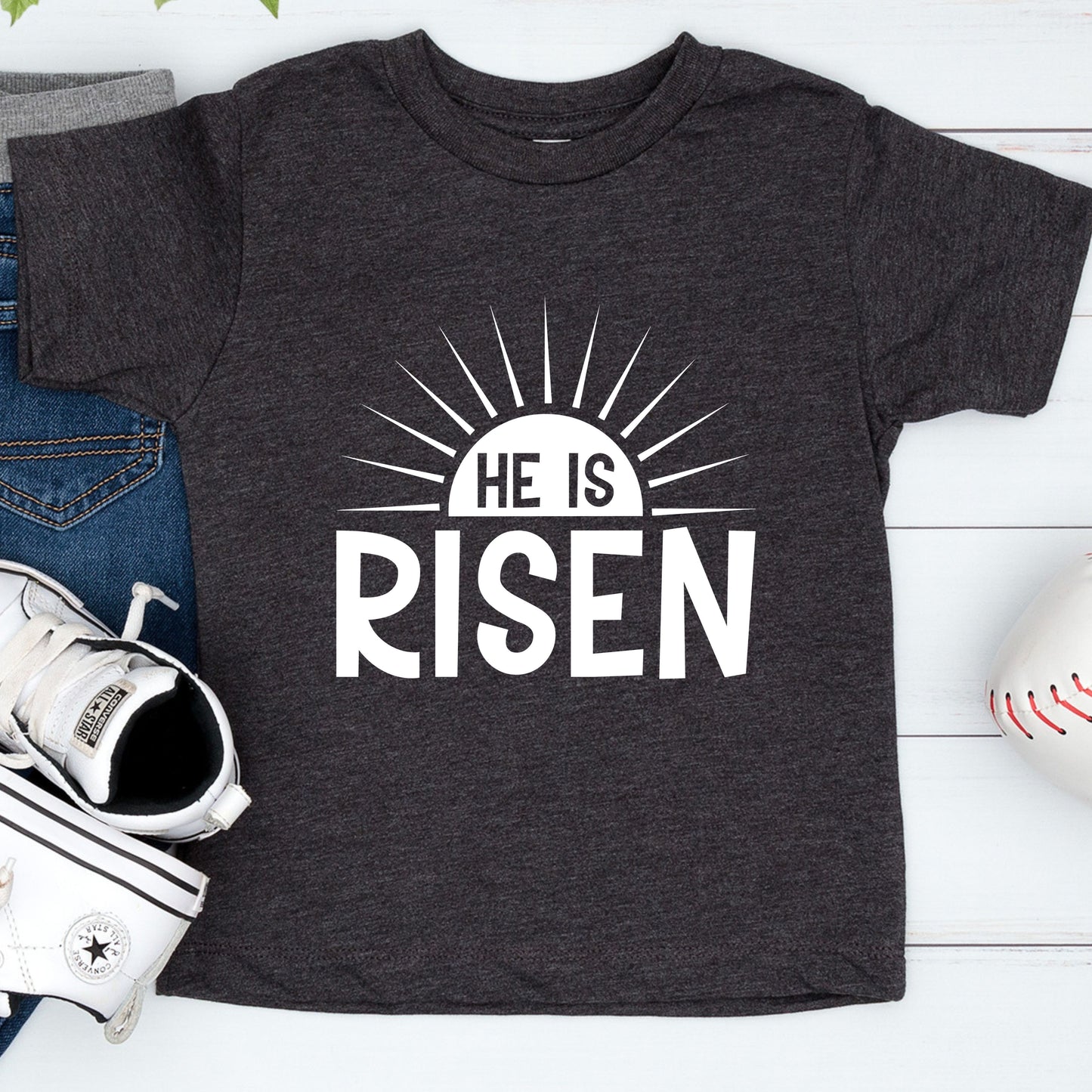 Easter Christian He is Risen Youth T Shirt