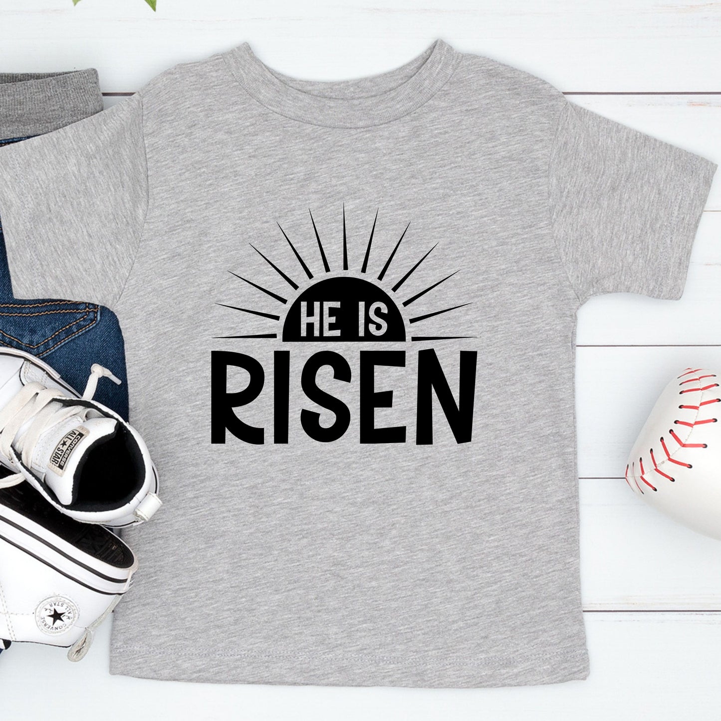 Easter Christian He is Risen Youth T Shirt