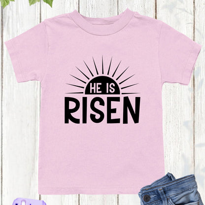 Easter Christian He is Risen Youth T Shirt