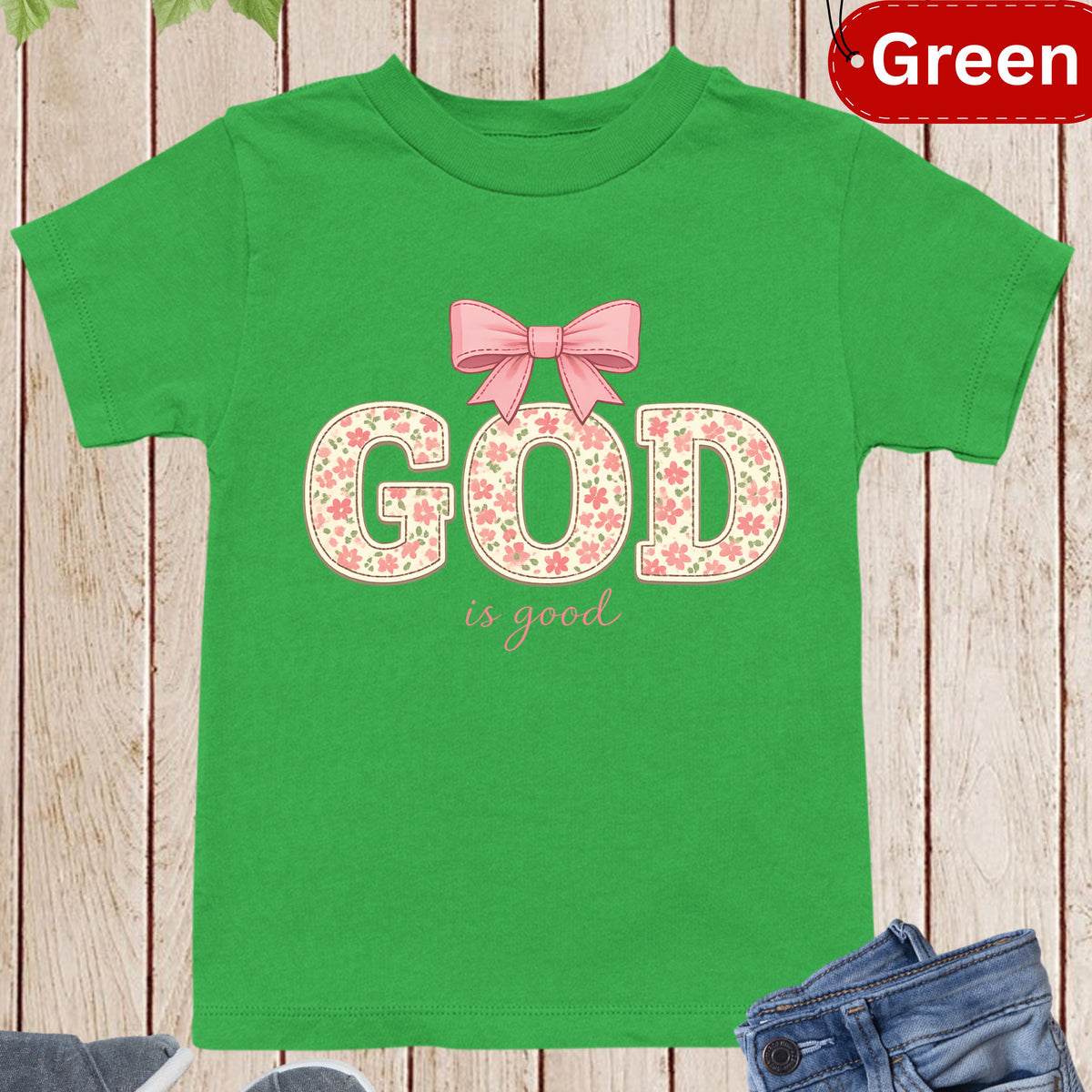 God Is Good Christian Floral Kids T Shirt