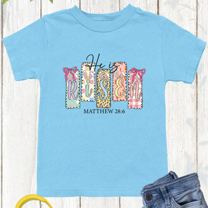 He is Risen Christian Easter Youth T Shirt