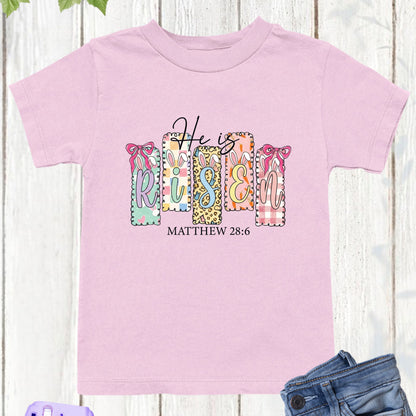 He is Risen Christian Easter Youth T Shirt