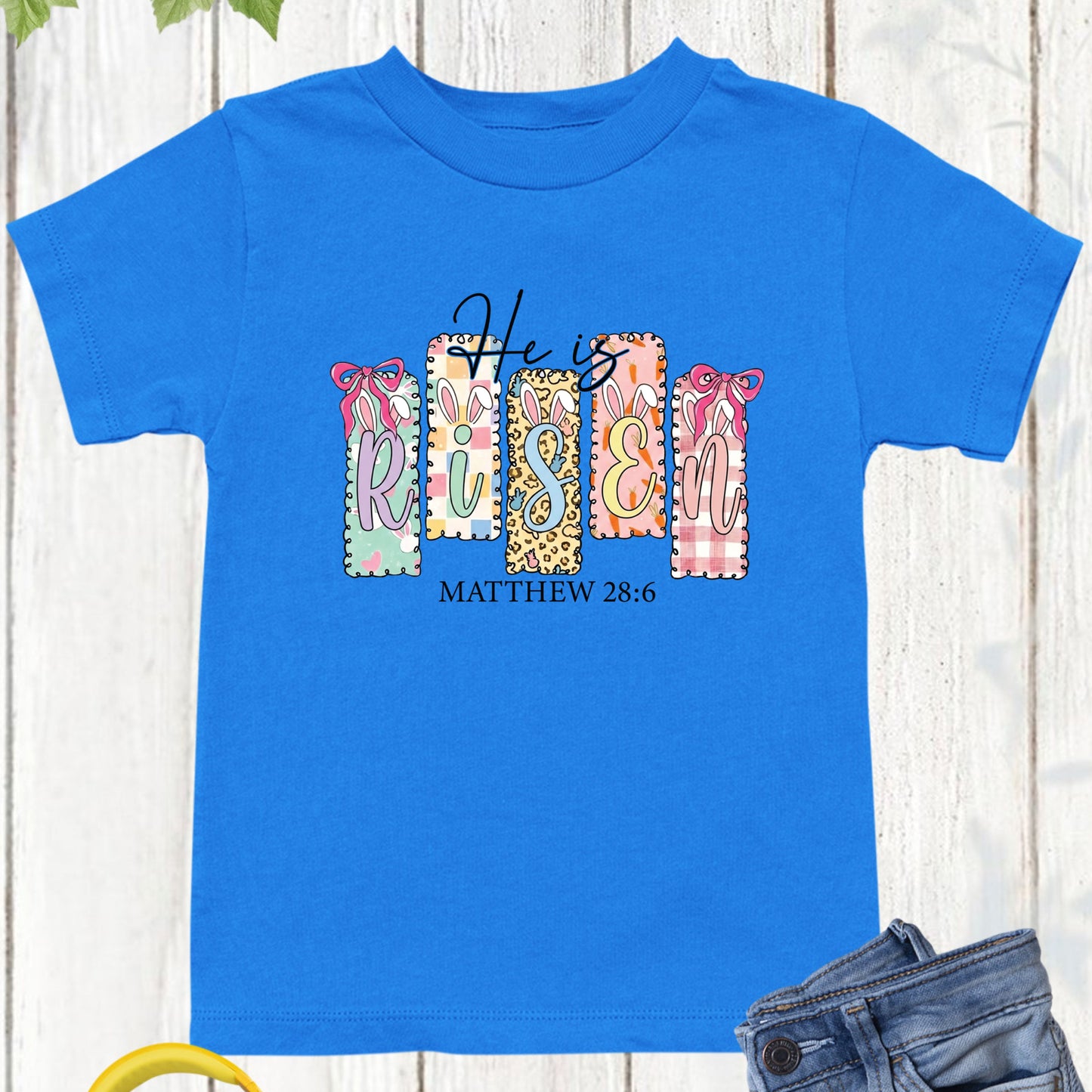 He is Risen Christian Easter Youth T Shirt