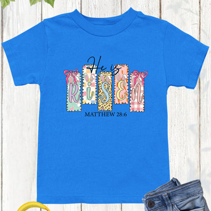 He is Risen Christian Easter Youth T Shirt