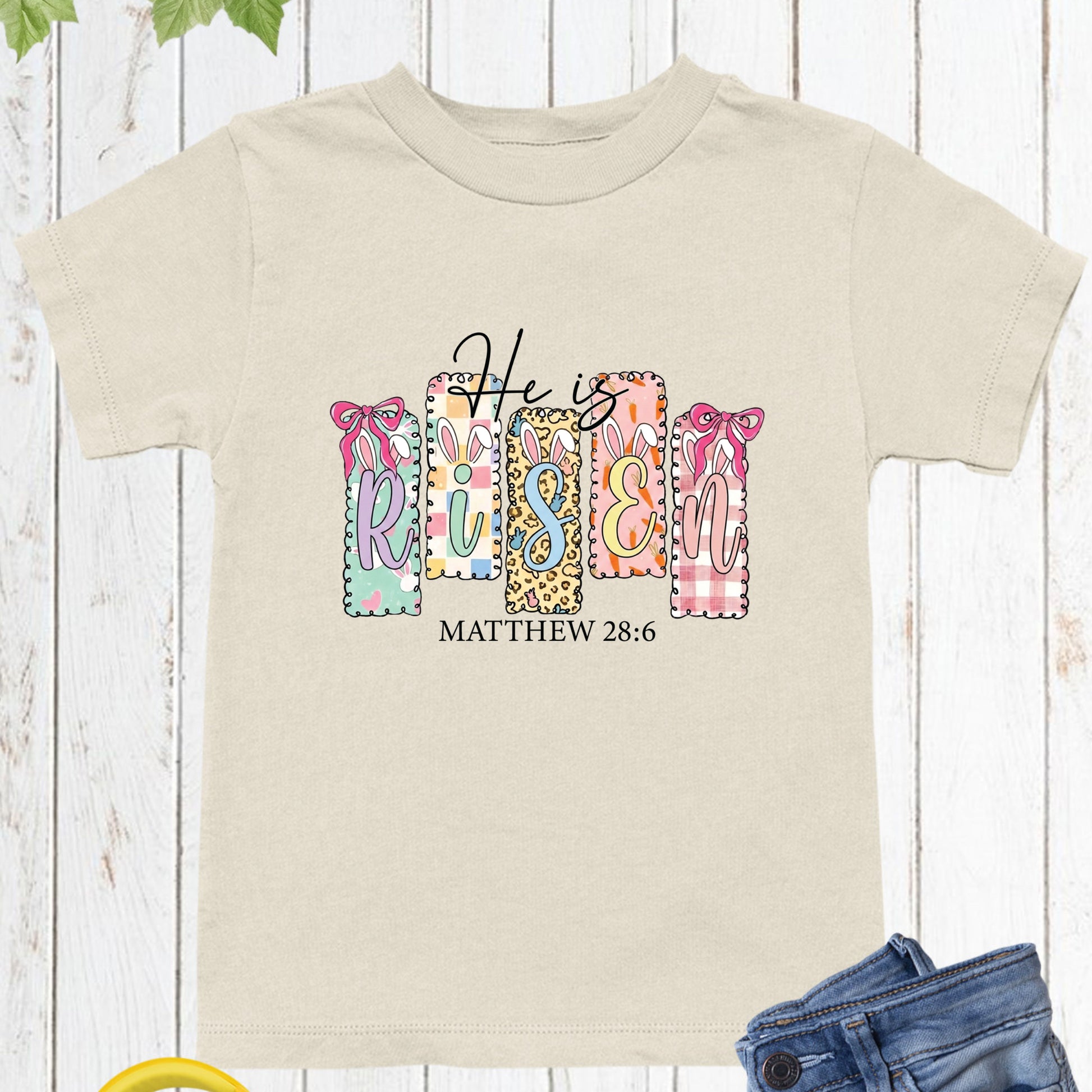 He is Risen Christian Easter Youth T Shirt