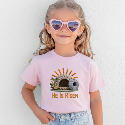 He is Risen Christian Faux Yarn Youth T Shirt