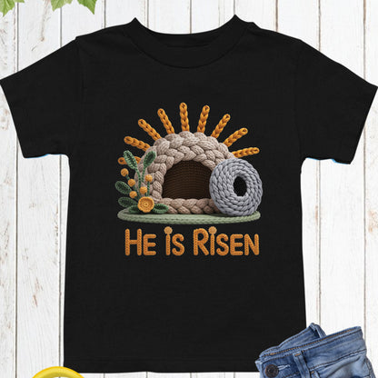 He is Risen Christian Faux Yarn Youth T Shirt