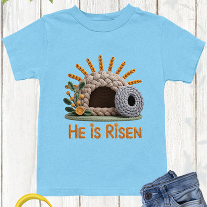 He is Risen Christian Faux Yarn Youth T Shirt