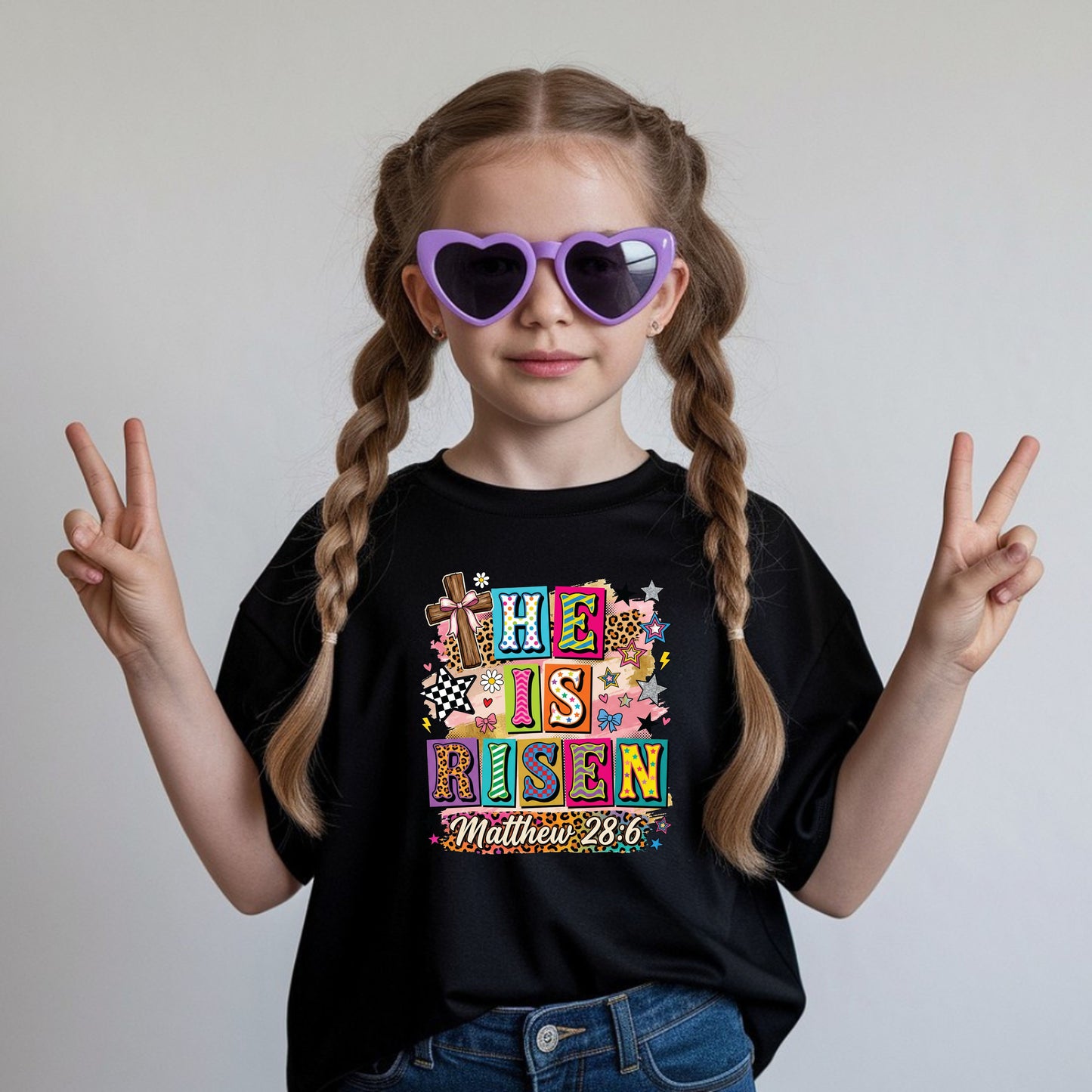 He is Risen Easter Girly Coquette Youth T Shirt
