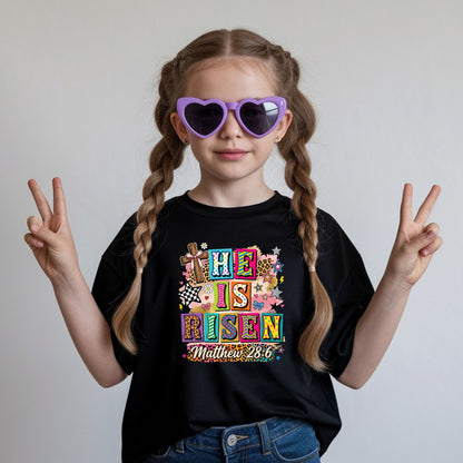 He is Risen Easter Girly Coquette Youth T Shirt
