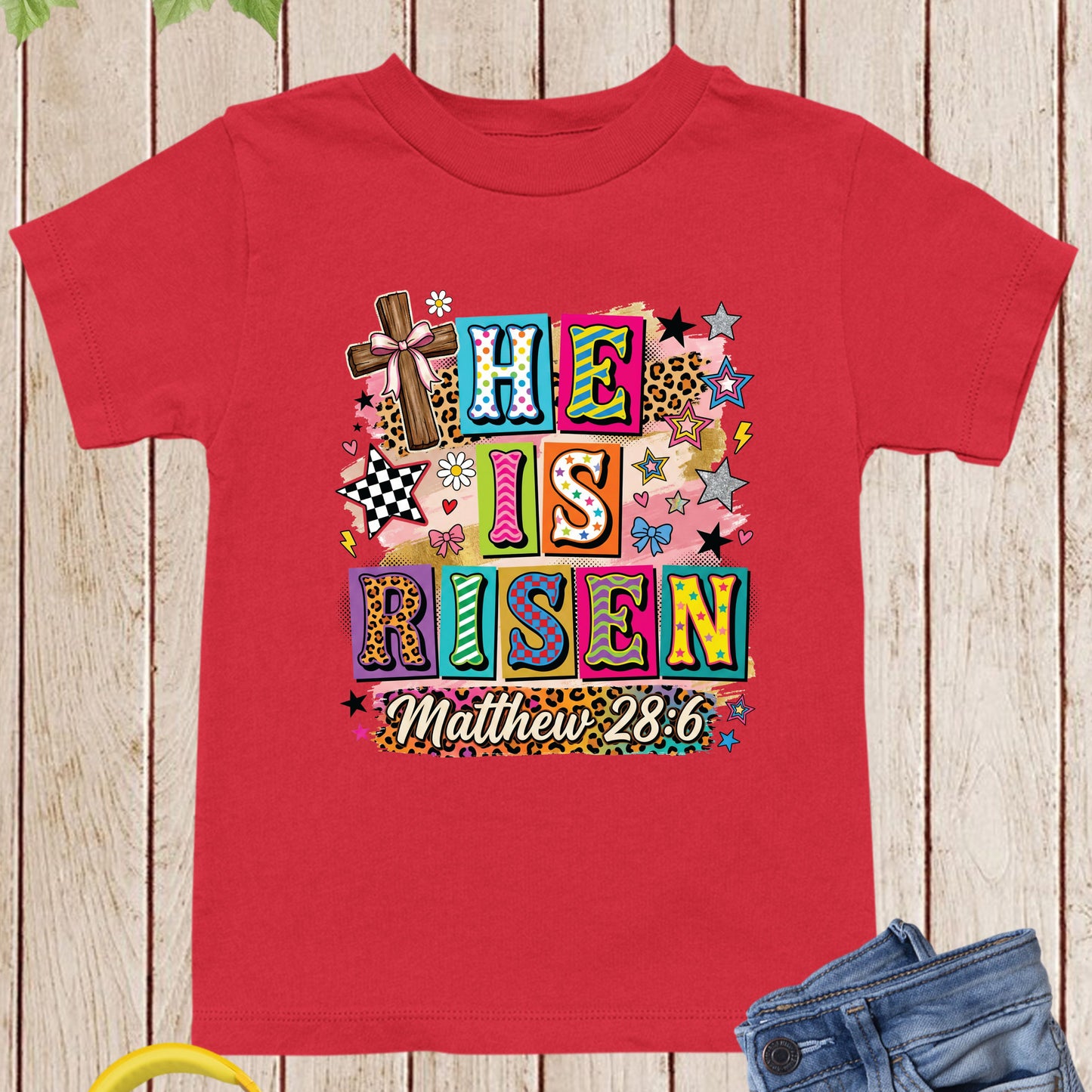 He is Risen Easter Girly Coquette Youth T Shirt