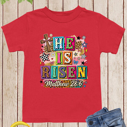 He is Risen Easter Girly Coquette Youth T Shirt