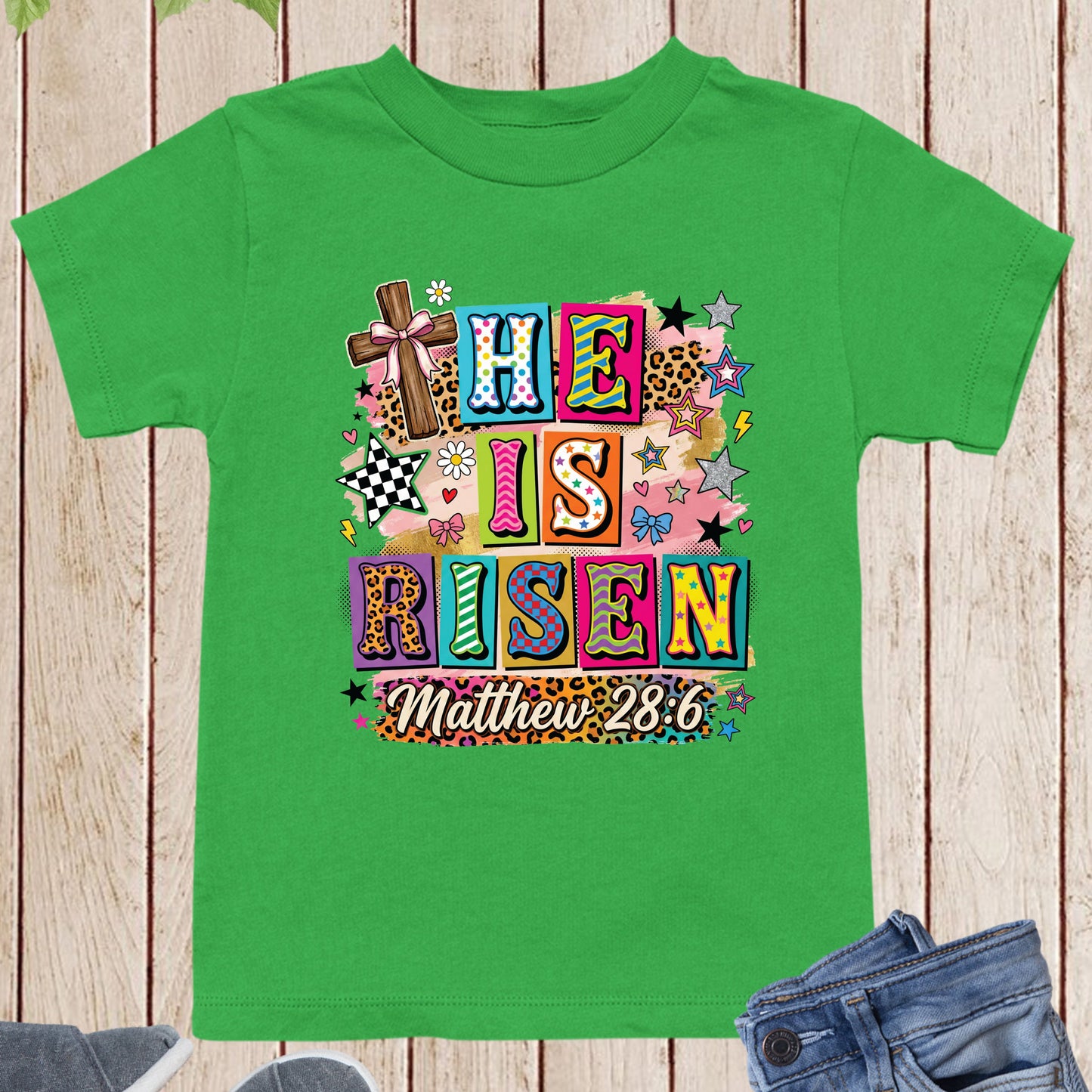 He is Risen Easter Girly Coquette Youth T Shirt