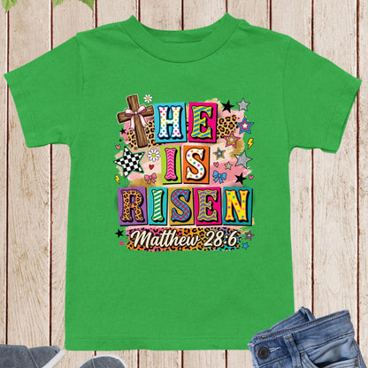 He is Risen Easter Girly Coquette Youth T Shirt