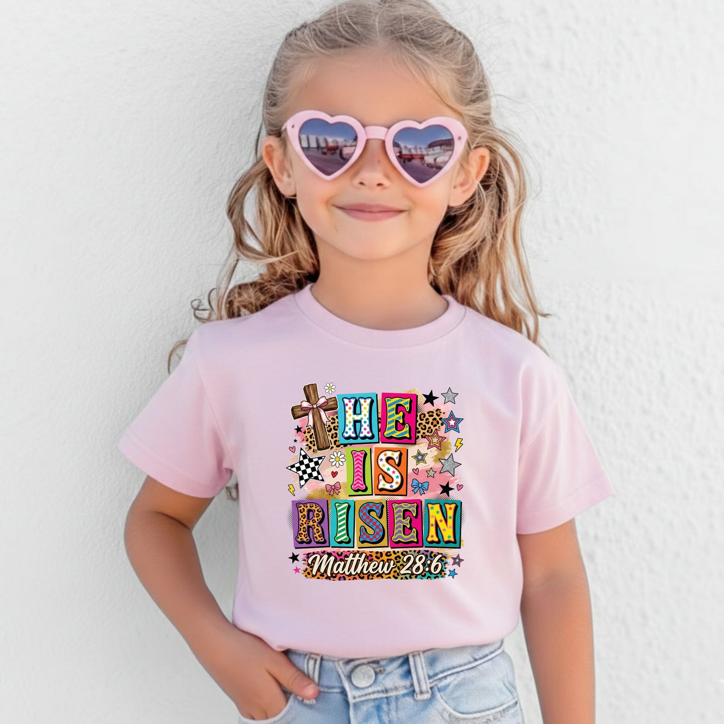 He is Risen Easter Girly Coquette Youth T Shirt