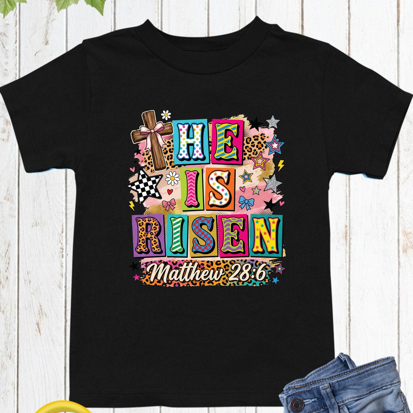 He is Risen Easter Girly Coquette Youth T Shirt