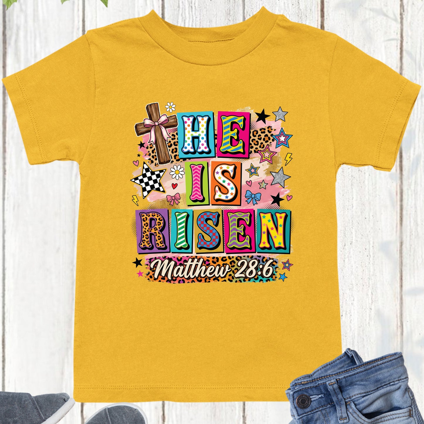 He is Risen Easter Girly Coquette Youth T Shirt