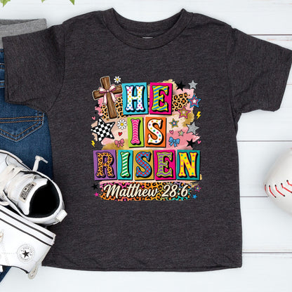 He is Risen Easter Girly Coquette Youth T Shirt