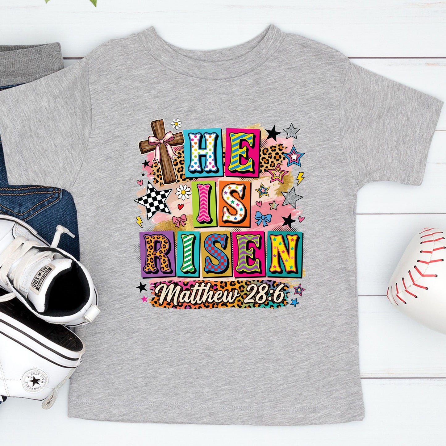 He is Risen Easter Girly Coquette Youth T Shirt
