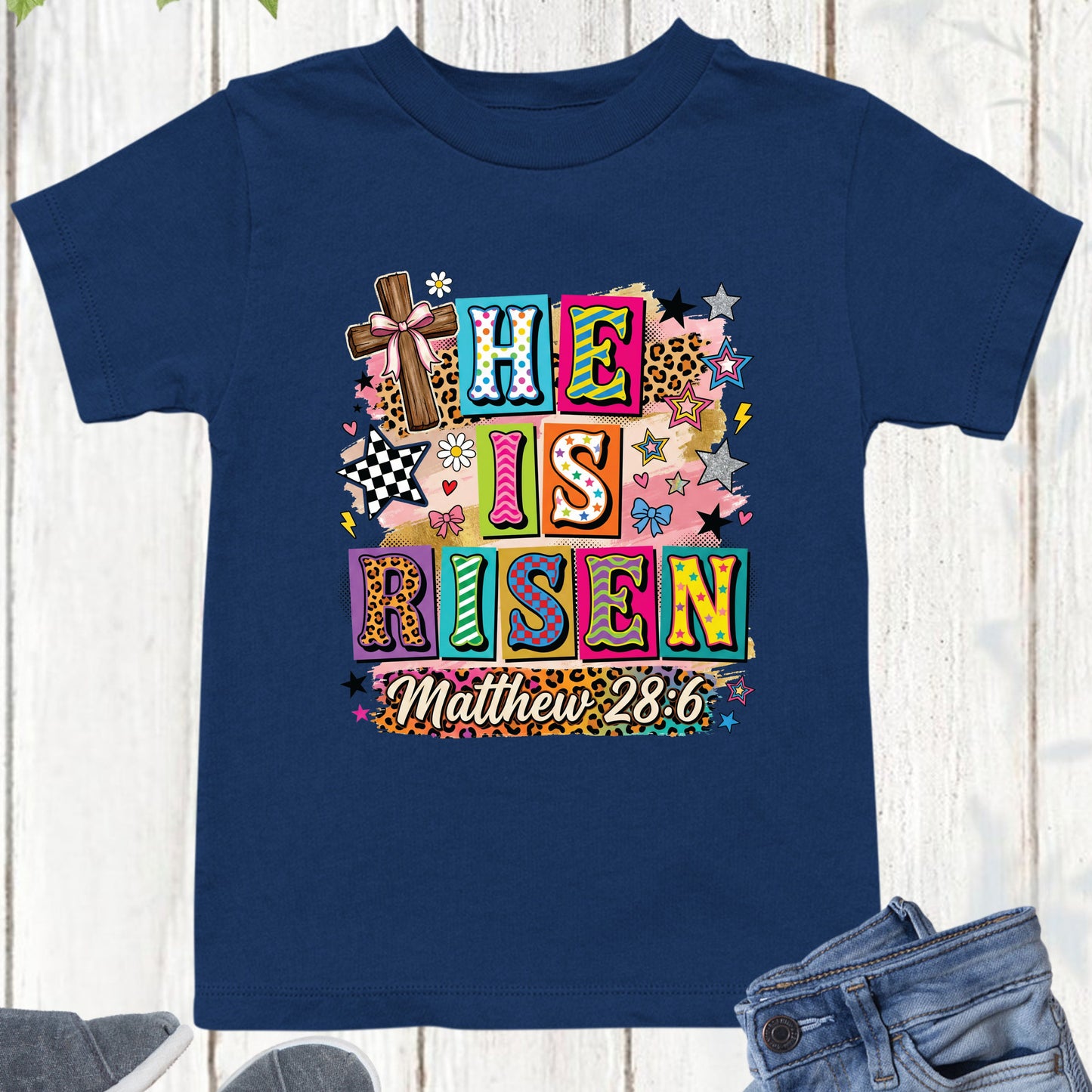 He is Risen Easter Girly Coquette Youth T Shirt
